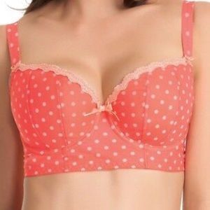 Freya patsy longline bra coral and ivory NWOT